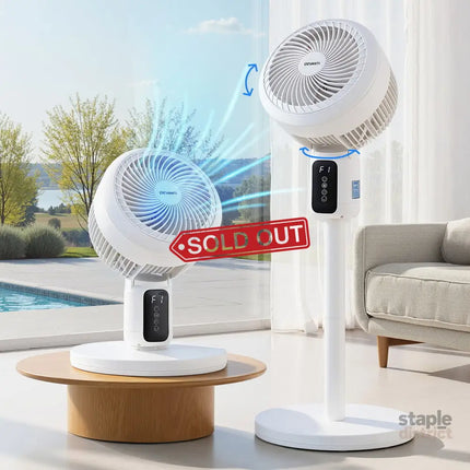 Devanti Pedestal Fan W/ Remote 3 Speed 12H Timer Height Adjustable Cooling Fan - Appliances > Fans > Portable Fans
