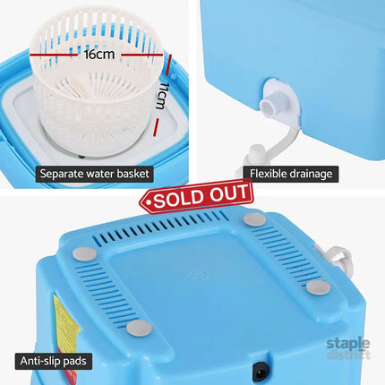 Devanti Portable Washing Machine 4.5L Blue - Appliances > Washers Dryers & Irons > Washing Machines