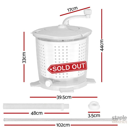 Devanti Portable Washing Machine Manual Spin Dryer Compact for Camping Caravan Apartment - Appliances > Washers Dryers