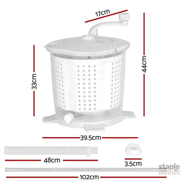 Devanti Portable Washing Machine Manual Spin Dryer Compact for Camping Caravan Apartment - Appliances > Washers Dryers