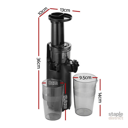 Devanti Slow Juicer Cold Press Fruit Juice Extractor 130W Black - Commercial > Commercial Others > Distilling & Brewing