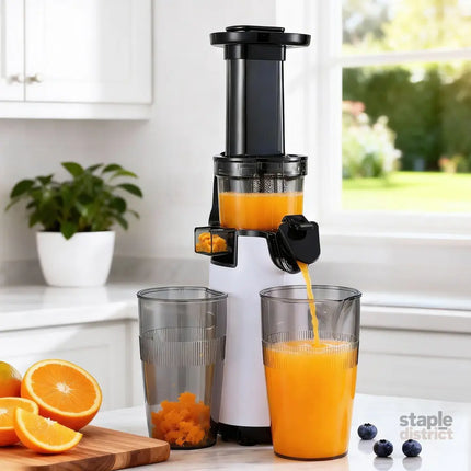 Devanti Slow Juicer Cold Press Fruit Juice Extractor 130W White - Commercial > Commercial Others > Distilling & Brewing