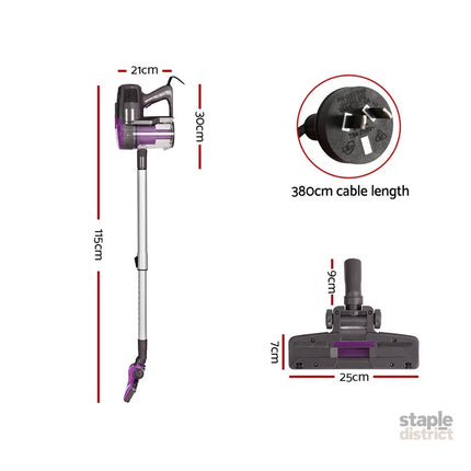 Devanti Stick Vacuum Cleaner Bagless Corded 500W Purple - Appliances > Vacuum Cleaners > Stick Vacuums