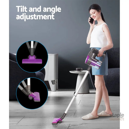 Devanti Stick Vacuum Cleaner Bagless Corded 500W Purple - Appliances > Vacuum Cleaners > Stick Vacuums