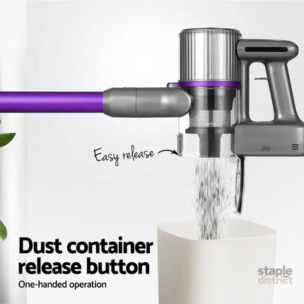 Devanti Stick Vacuum Cleaner Bagless Cordless 120W Purple - Appliances > Vacuum Cleaners > Stick Vacuums