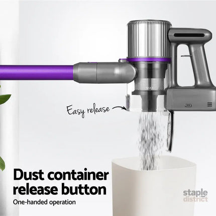 Devanti Stick Vacuum Cleaner Bagless Cordless 120W Purple - Appliances > Vacuum Cleaners > Stick Vacuums