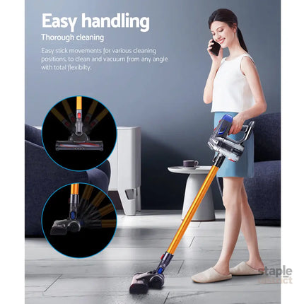 Devanti Stick Vacuum Cleaner Bagless Cordless 150W Gold - Appliances > Vacuum Cleaners > Stick Vacuums