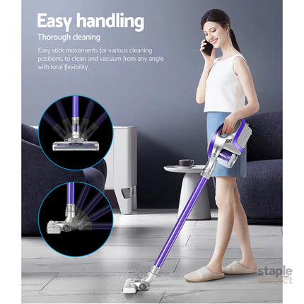 Devanti Stick Vacuum Cleaner Bagless Cordless 150W Purple - Appliances > Vacuum Cleaners > Stick Vacuums