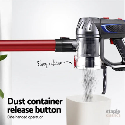 Devanti Stick Vacuum Cleaner Bagless Cordless Red 150W - Appliances > Vacuum Cleaners > Stick Vacuums