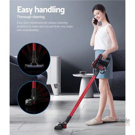 Devanti Stick Vacuum Cleaner Brushless Cordless 250W Red - Appliances > Vacuum Cleaners > Stick Vacuums