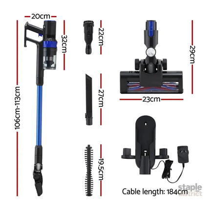 Devanti Stick Vacuum Cleaner Brushless Cordless 350W Blue - Appliances > Vacuum Cleaners > Vacuum Cleaner Accessories
