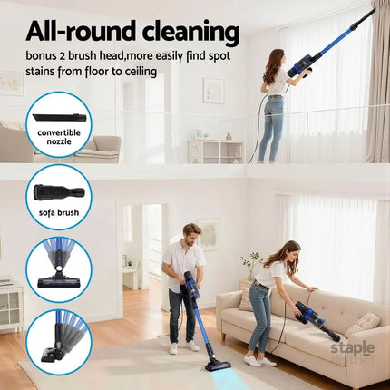 Devanti Stick Vacuum Cleaner Brushless Cordless 350W Blue - Appliances > Vacuum Cleaners > Vacuum Cleaner Accessories
