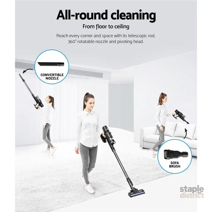 Devanti Stick Vacuum Cleaner Brushless Cordless 350W Grey - Appliances > Vacuum Cleaners > Stick Vacuums