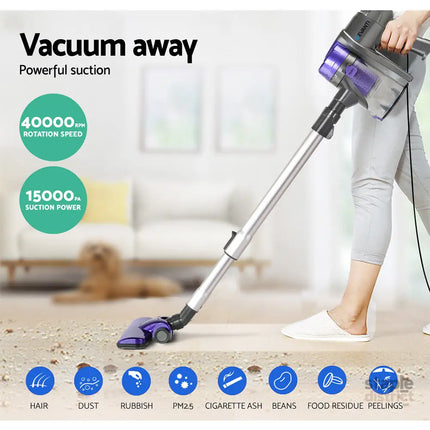 Devanti Stick Vacuum Cleaner Handheld Corded 450W Purple - Appliances > Vacuum Cleaners > Stick Vacuums