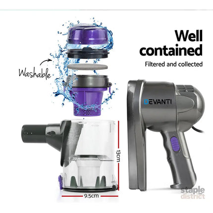 Devanti Stick Vacuum Cleaner Handheld Corded 450W Purple - Appliances > Vacuum Cleaners > Stick Vacuums
