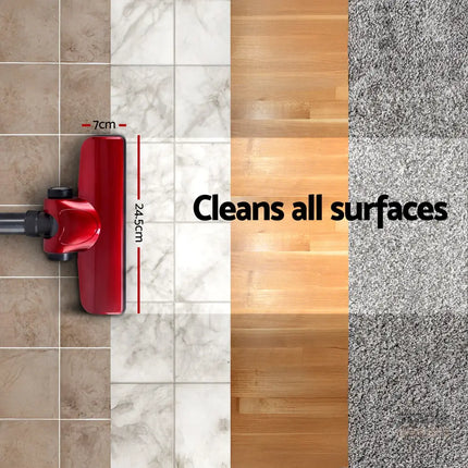 Devanti Stick Vacuum Cleaner Handheld Corded 450W Red - Appliances > Vacuum Cleaners > Stick Vacuums