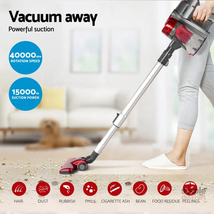 Devanti Stick Vacuum Cleaner Handheld Corded 450W Red - Appliances > Vacuum Cleaners > Stick Vacuums