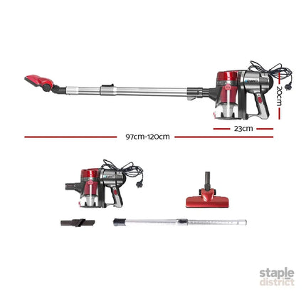 Devanti Stick Vacuum Cleaner Handheld Corded 450W Red - Appliances > Vacuum Cleaners > Stick Vacuums