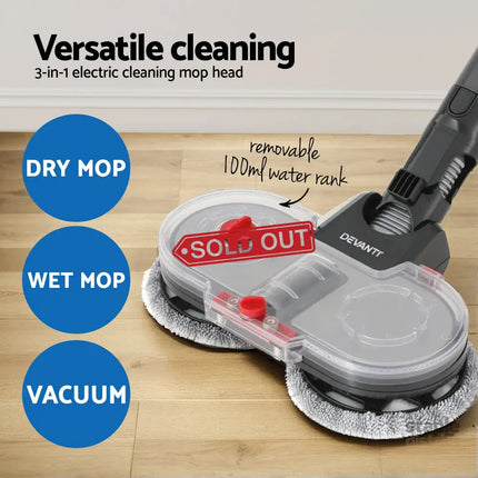 Devanti Stick Vacuum Cleaner Mop Head 350W Grey - Appliances > Vacuum Cleaners > Stick Vacuums