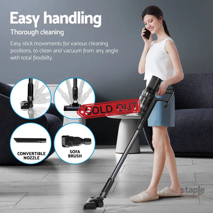 Devanti Stick Vacuum Cleaner Mop Head 350W Grey - Appliances > Vacuum Cleaners > Stick Vacuums