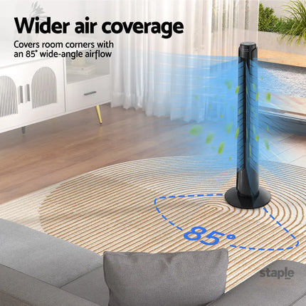 Devanti Tower Fan Oscillating 3 Speeds with Remote 93cm - Appliances > Fans > Ceiling Fans