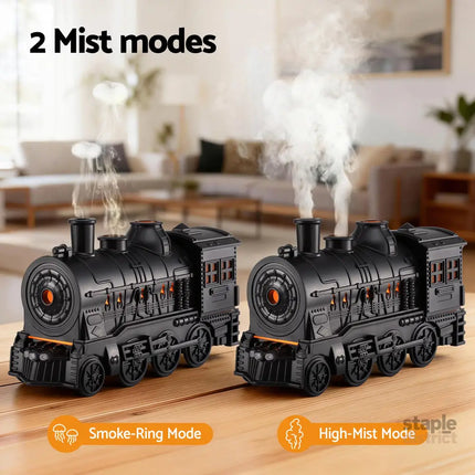 Devanti Train Aroma Diffuser Essential Oil Humidifier 300ml Smoke Ring LED Timer - Appliances > Aroma Diffusers &