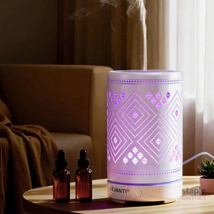 Devanti Ultrasonic Aroma Diffuser Aromatherapy 100ml LED Lights Iron Humidifier Forest - Appliances > Aroma Diffusers &