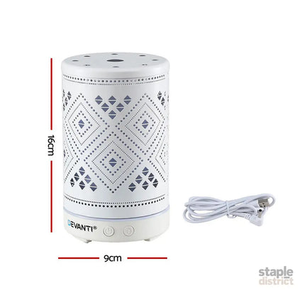 Devanti Ultrasonic Aroma Diffuser Aromatherapy 100ml LED Lights Iron Humidifier Forest - Appliances > Aroma Diffusers &