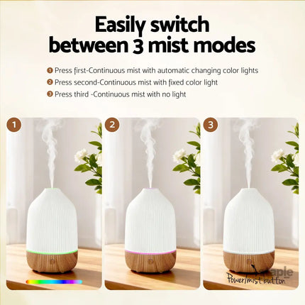 Devanti Ultrasonic Aroma Diffuser Aromatherapy 100ml LED Lights Iron Humidifier Forest - Appliances > Aroma Diffusers &