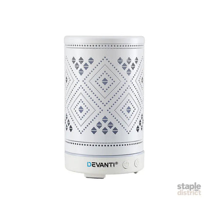 Devanti Ultrasonic Aroma Diffuser Aromatherapy 100ml LED Lights Iron Humidifier Forest - Appliances > Aroma Diffusers &