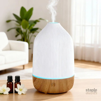 Devanti Ultrasonic Aroma Diffuser Aromatherapy 100ml LED Lights Iron Humidifier Forest - Appliances > Aroma Diffusers &