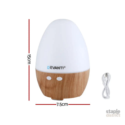 Devanti Ultrasonic Aroma Diffuser Aromatherapy 130ml LED Lights Iron Humidifier Forest - Appliances > Aroma Diffusers &