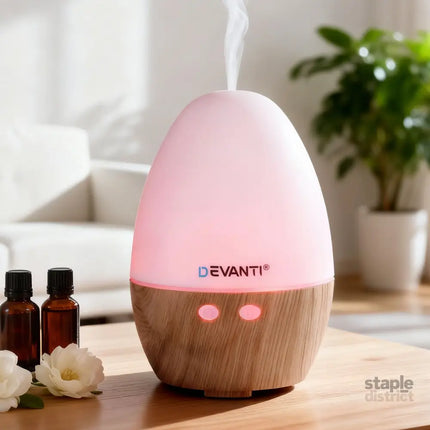 Devanti Ultrasonic Aroma Diffuser Aromatherapy 130ml LED Lights Iron Humidifier Forest - Appliances > Aroma Diffusers &