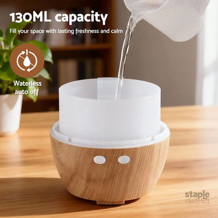 Devanti Ultrasonic Aroma Diffuser Aromatherapy 130ml LED Lights Iron Humidifier Forest - Appliances > Aroma Diffusers &