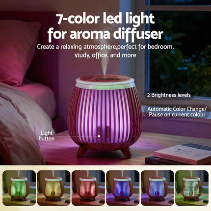Devanti Ultrasonic Aroma Diffuser Aromatherapy 140ml LED Lights Iron Humidifier Forest Deep Wood - Appliances > Aroma