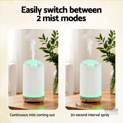 Devanti Ultrasonic Aroma Diffuser Aromatherapy 200ml LED Lights Iron Humidifier Forest - Appliances > Aroma Diffusers &