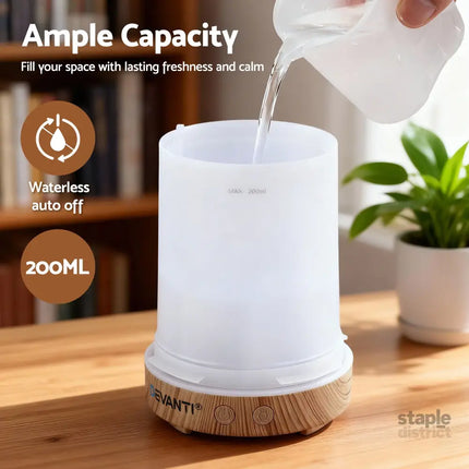 Devanti Ultrasonic Aroma Diffuser Aromatherapy 200ml LED Lights Iron Humidifier Forest - Appliances > Aroma Diffusers &