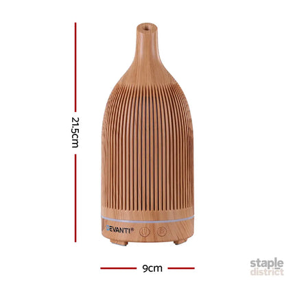 Devanti Ultrasonic Aroma Diffuser Aromatherapy 200ml LED Lights Iron Humidifier Forest Light wood grain - Appliances >