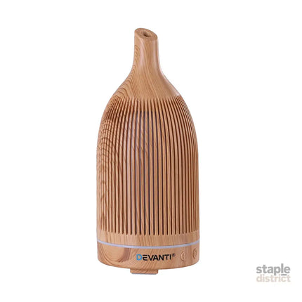 Devanti Ultrasonic Aroma Diffuser Aromatherapy 200ml LED Lights Iron Humidifier Forest Light wood grain - Appliances >
