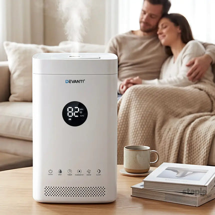 Devanti Ultrasonic Humidifier Air Purifier Top Fill Auto Humidity 3.5L White - Appliances > Aroma Diffusers &