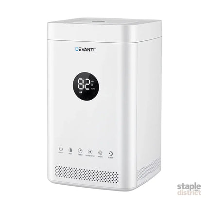 Devanti Ultrasonic Humidifier Air Purifier Top Fill Auto Humidity 3.5L White - Appliances > Aroma Diffusers &