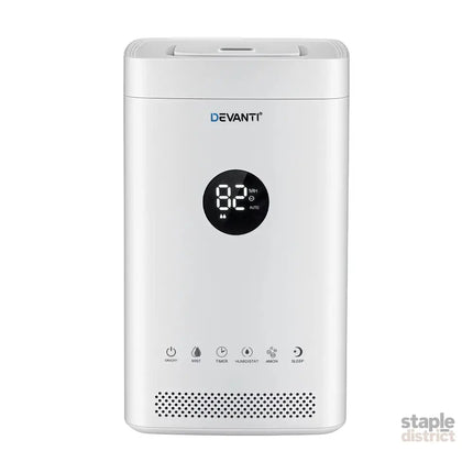 Devanti Ultrasonic Humidifier Air Purifier Top Fill Auto Humidity 3.5L White - Appliances > Aroma Diffusers &