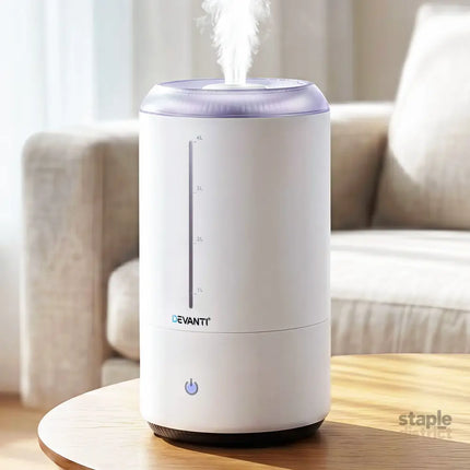 Devanti Ultrasonic Humidifier Aroma Diffuser Top Fill Quiet Bedroom 4L White - Appliances > Aroma Diffusers &
