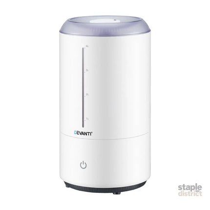 Devanti Ultrasonic Humidifier Aroma Diffuser Top Fill Quiet Bedroom 4L White - Appliances > Aroma Diffusers &