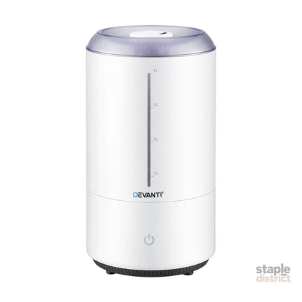 Devanti Ultrasonic Humidifier Aroma Diffuser Top Fill Quiet Bedroom 4L White - Appliances > Aroma Diffusers &