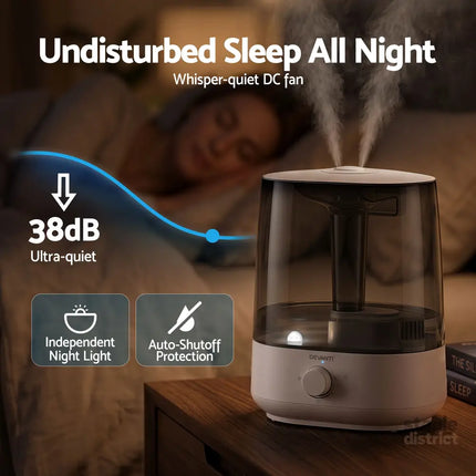 Devanti Ultrasonic Humidifier Aroma Diffuser Top Fill Quiet Bedroom 6L - Appliances > Aroma Diffusers & Humidifiers >