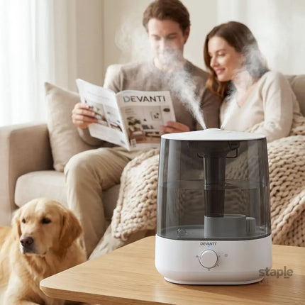 Devanti Ultrasonic Humidifier Aroma Diffuser Top Fill Quiet Bedroom 6L - Appliances > Aroma Diffusers & Humidifiers >