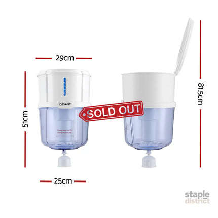 Devanti Water Cooler Dispenser 15L Filter Bottle - Appliances > Kitchen Appliances > Water Dispensers