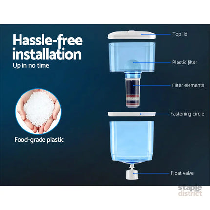 Devanti Water Cooler Dispenser 22L Filter Bottle - Appliances > Kitchen Appliances > Water Dispensers