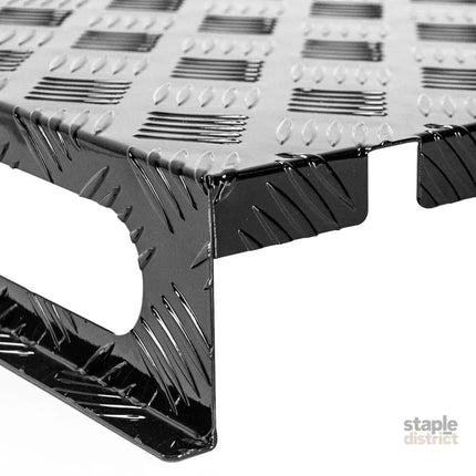 Diesel Tank Cover Double Side Sight Gauge Below Cut for Fuel Pick Up 10/15 L Tank Black Aluminium Alloy Checker Plate